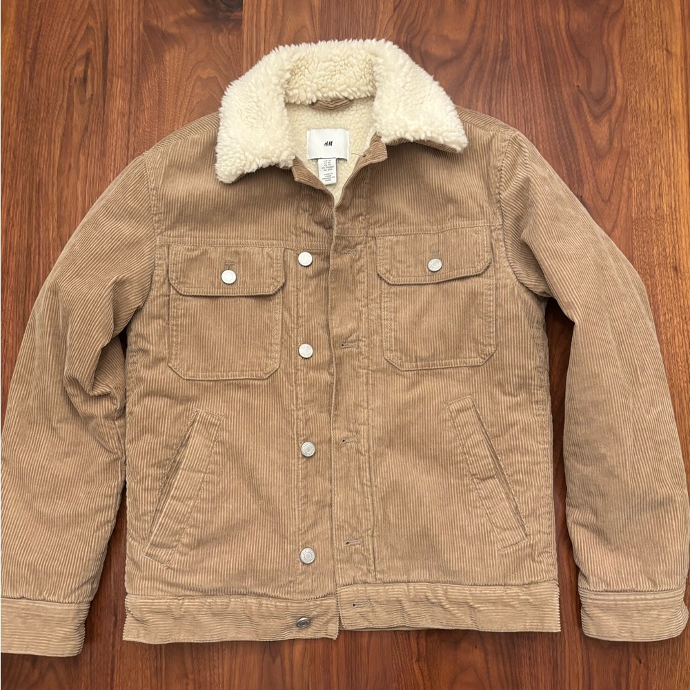 Corduroy Jacket Soft Fleece Lining H&M. Size XS. Like new in excellent condition